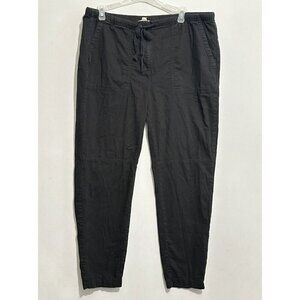 Eileen Fisher Womens Black Organic Cotton Pull On Ankle Crop Pants M Lagenlook